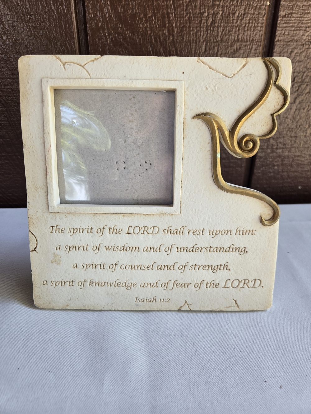 Spirit of The LORD Picture Frame w/ Gold Accent - Scripture Isaiah 11:2